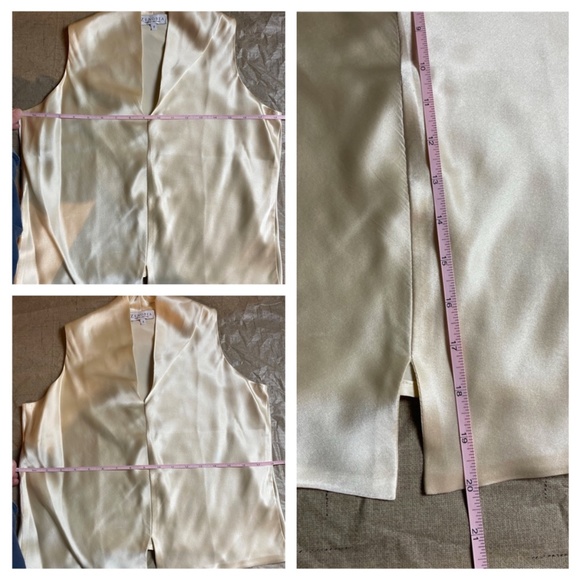 [8] ZENOBIA Satin Silky Sleeveless Blouse in Creamy Ivory Color - Picture 5 of 5
